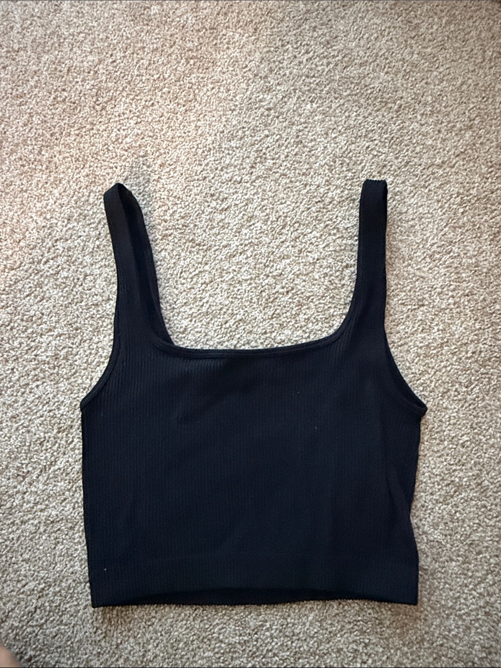 ZARA Black Ribbed Scoop Neck Tank Top - Women
